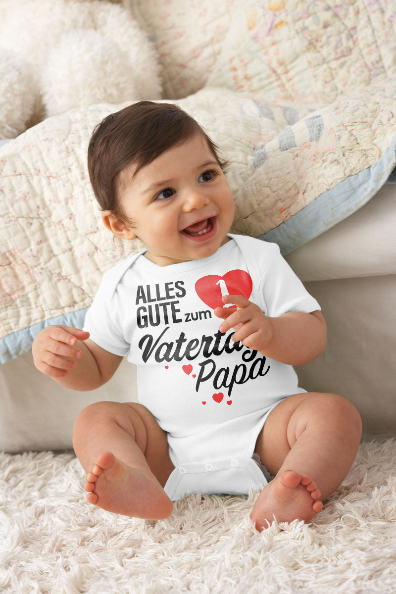 Vatertagsgeschenk Alles Gute zum 1. Vatertag Papa Baby Body Kurzarm-Body
