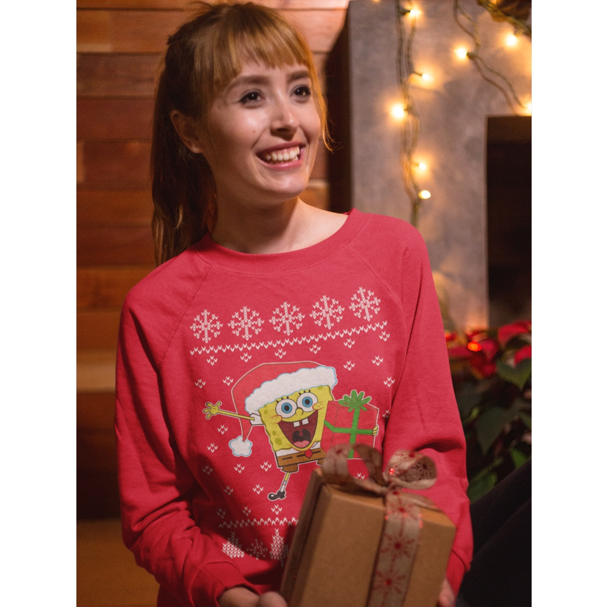 Ugly Christmas Sweater Spongebob Schwammkopf Santa Frauen Sweatshirt