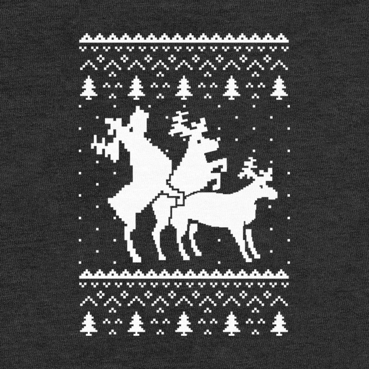 Rehntier Dreier - Lustiger Herren Weihnachtspullover Sweatshirt