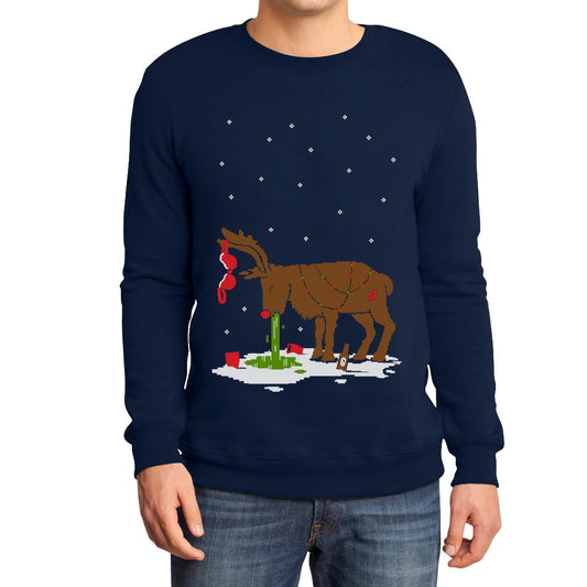 Verkatertes Rentier Witziges Ugly Christmas Motiv Sweatshirt