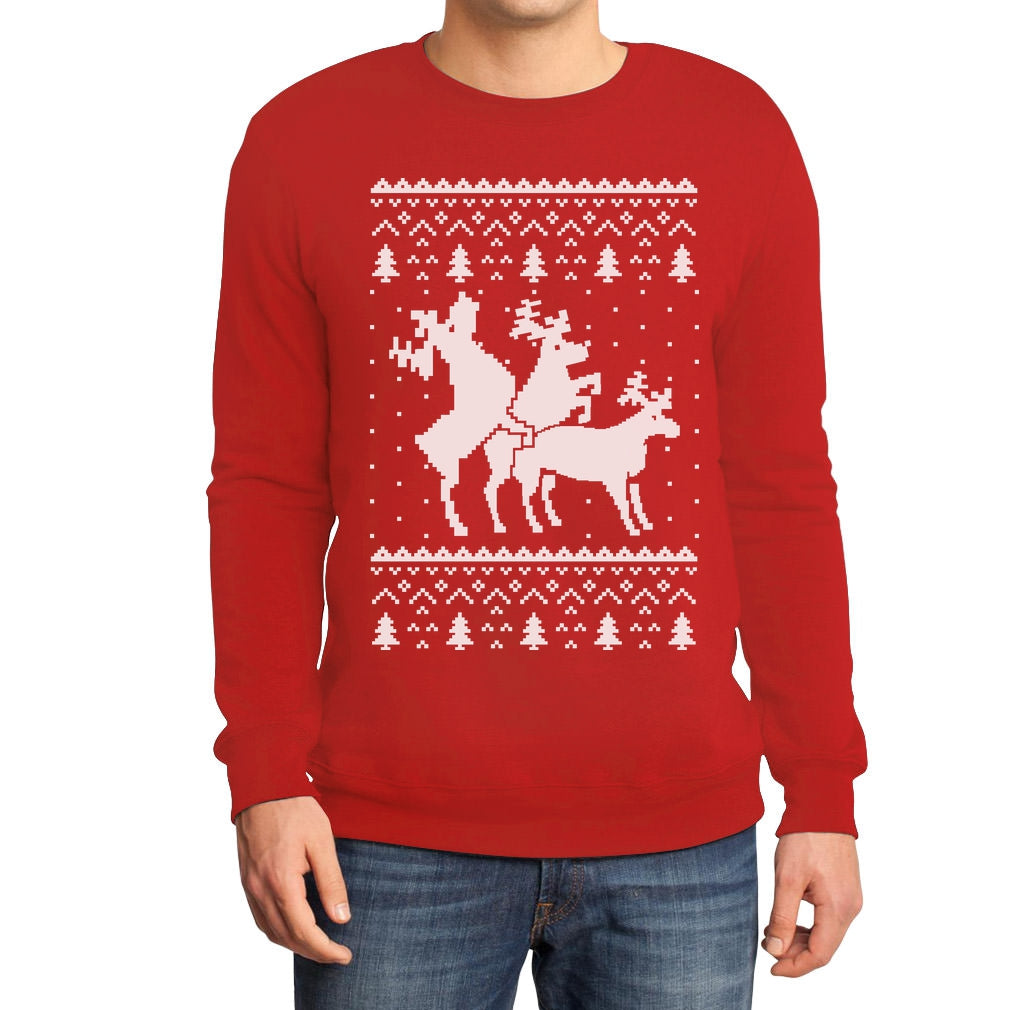 Rehntier Dreier - Lustiger Herren Weihnachtspullover Sweatshirt