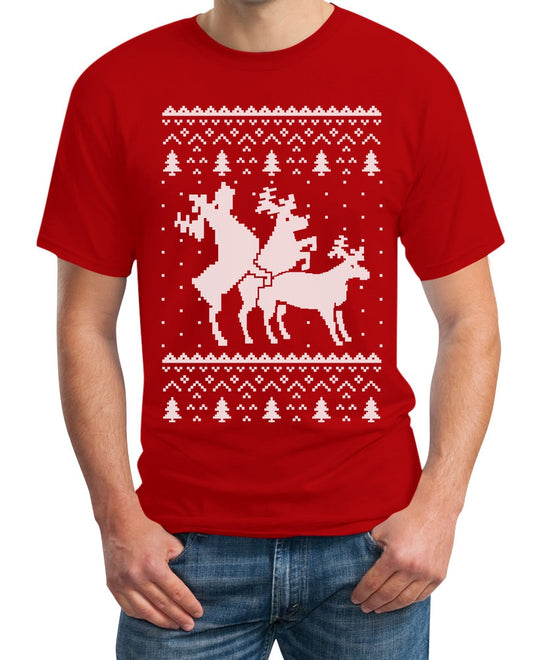 Rentier Dreier - Lustiger Weihnachtspullover Herren T-Shirt