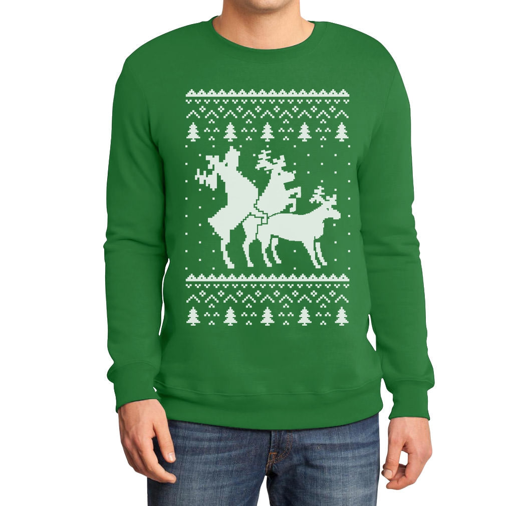 Rehntier Dreier - Lustiger Herren Weihnachtspullover Sweatshirt