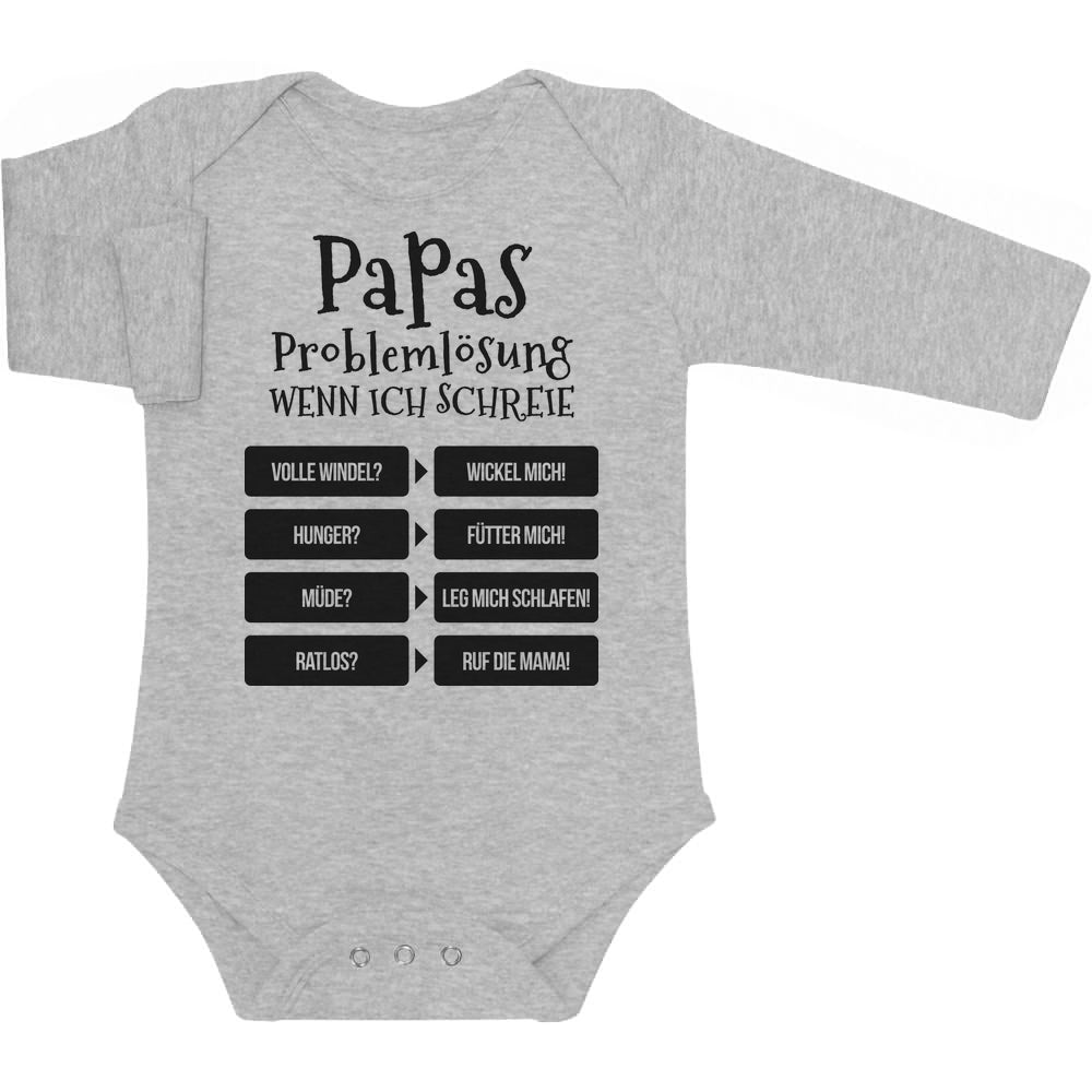Vater Geschenk Papas Problemlösung Baby Langarm Body