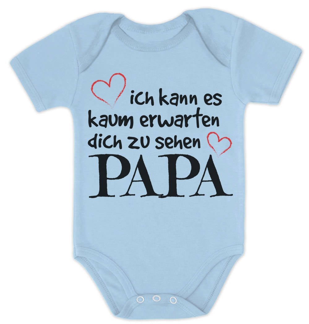 Ich Kann Es Kaum Erwarten Dich Zu Sehen Papa Baby Body Kurzarm-Body