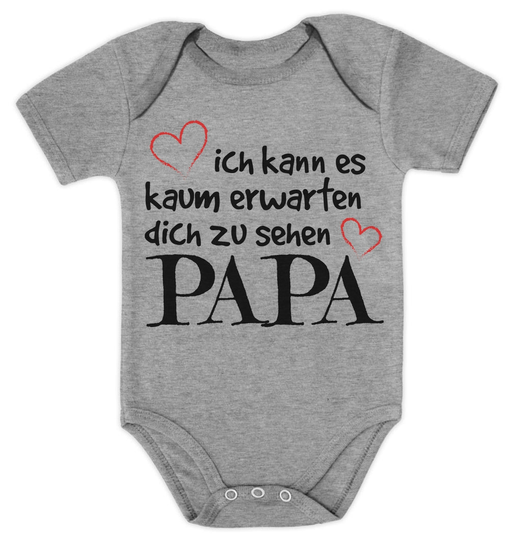 Ich Kann Es Kaum Erwarten Dich Zu Sehen Papa Baby Body Kurzarm-Body