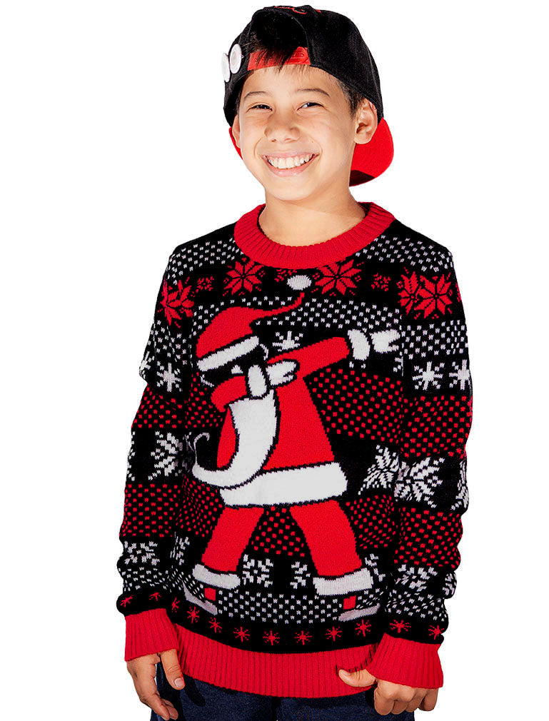 Weinachtspullover Kinder Strickpulli Dab Ugly Christmas Sweater Kids Sweater