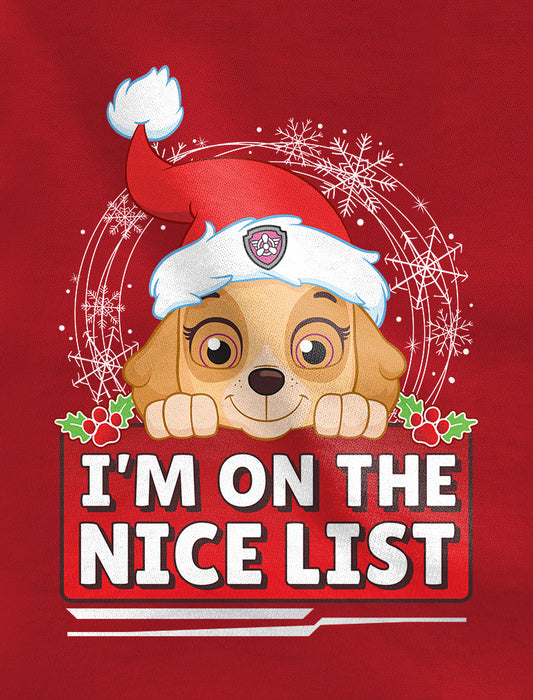 Paw Patrol Skye Ugly Christmas I'm On The Nice List Mädchen T-Shirt