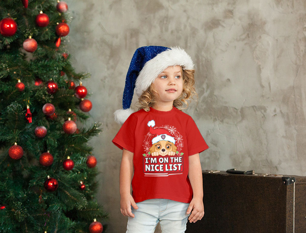 Paw Patrol Skye Ugly Christmas I'm On The Nice List Mädchen T-Shirt