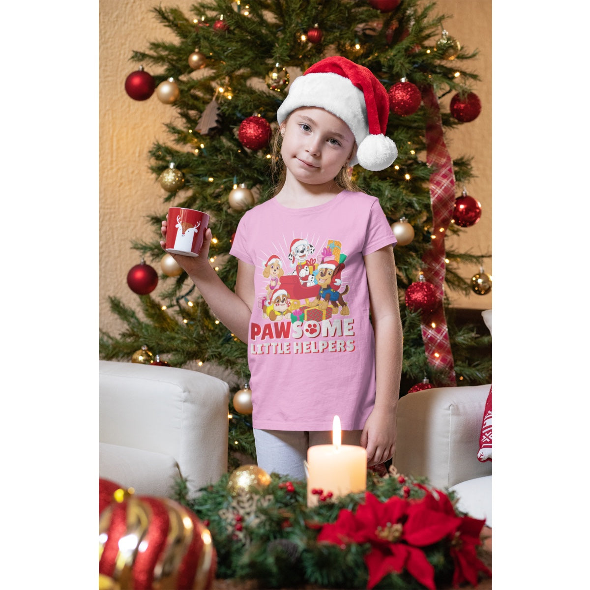 Paw Patrol Christmas Pawsome Little Helpers Santa Mädchen T-Shirt