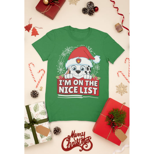 Paw Patrol Marshall Christmas I M On The Nice List Kinder Jungen T-Shirt