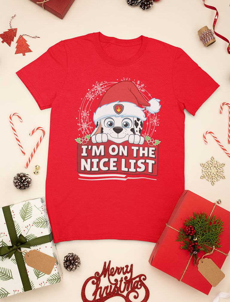 Paw Patrol Marshall Christmas I M On The Nice List Mädchen T-Shirt