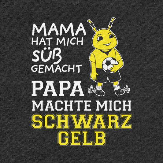 Mama hat mich süß gemacht Papa machte mich Schwarz Gelb Baby Langarm Body