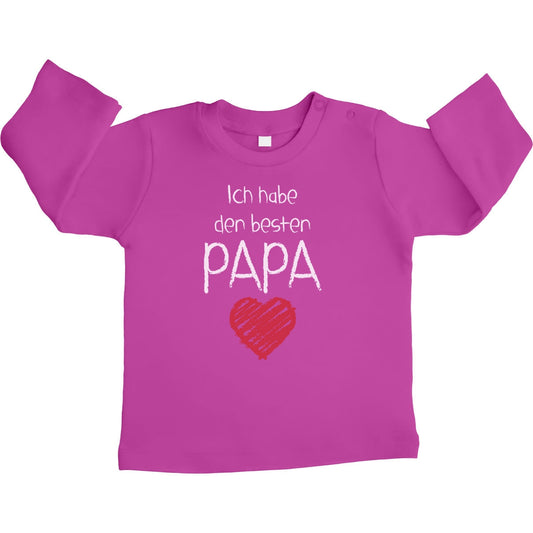Ich habe den besten Papa mit Herz Unisex Baby Langarmshirt Gr. 66-93