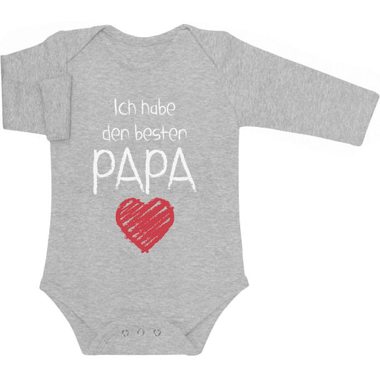 Ich habe den besten Papa mit Herz Baby Langarm Body