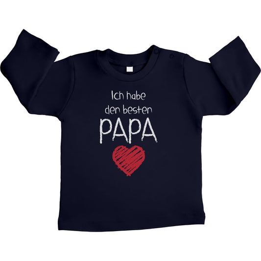 Ich habe den besten Papa mit Herz Unisex Baby Langarmshirt Gr. 66-93