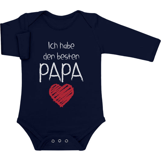Ich habe den besten Papa mit Herz Baby Langarm Body