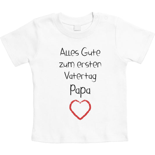 Alles Gute zum ersten Vatertag Papa Herz Unisex Baby T-Shirt Gr. 66-93