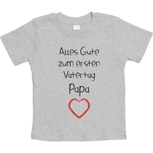 Alles Gute zum ersten Vatertag Papa Herz Unisex Baby T-Shirt Gr. 66-93