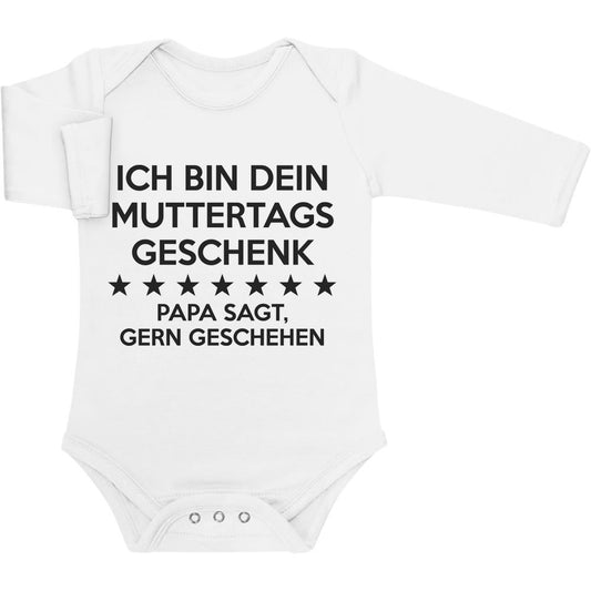 Ich Bin Dein Muttertagsgeschenk Papa Sagt Gern Geschehen Baby Langarm Body