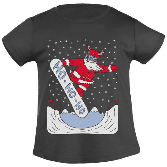 Weihnachten Santa auf Snowboard Ho Ho Ho Mädchen T-Shirt
