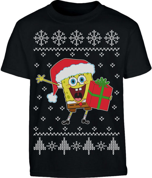 Ugly Christmas Spongebob Squarepants Weihnachtsmann Kinder und Teenager T-Shirt
