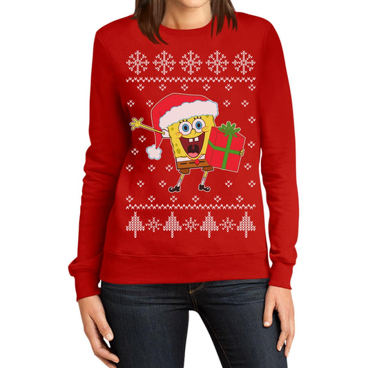 Ugly Christmas Sweater Spongebob Schwammkopf Santa Frauen Sweatshirt