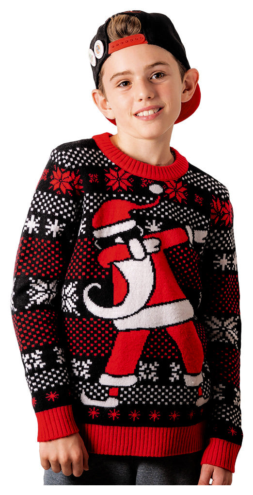 Weinachtspullover Kinder Strickpulli Dab Ugly Christmas Sweater Kids Sweater