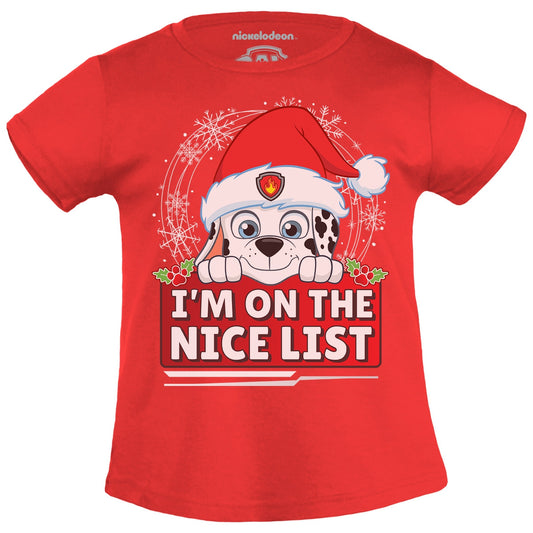Paw Patrol Marshall Christmas I M On The Nice List Mädchen T-Shirt