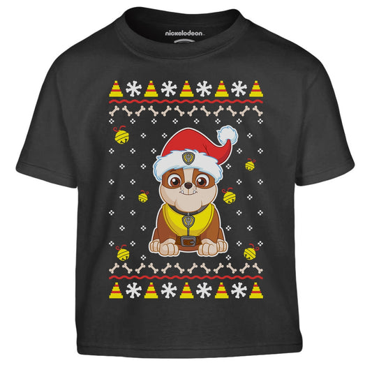 Paw Patrol Ugly Christmas Rubble Weihnachten Kinder Jungen T-Shirt