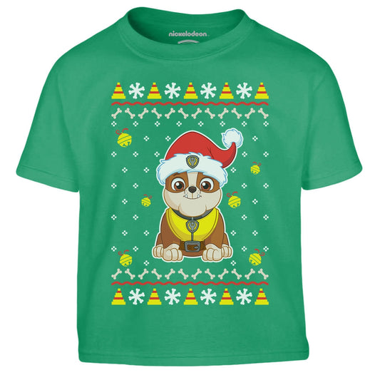 Paw Patrol Ugly Christmas Rubble Weihnachten Kinder Jungen T-Shirt