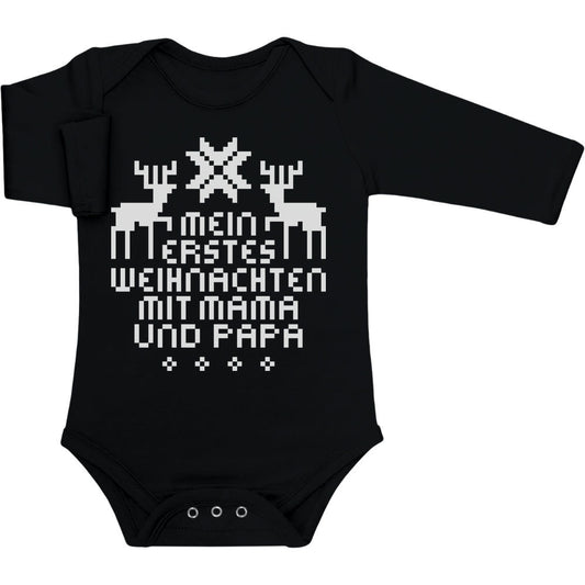 Mein Erstes Weihnachten Mit Mama und Papa Baby Langarm Body