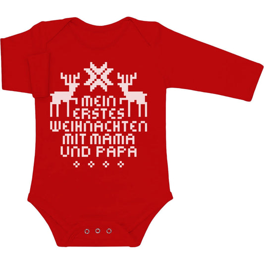 Mein Erstes Weihnachten Mit Mama und Papa Baby Langarm Body