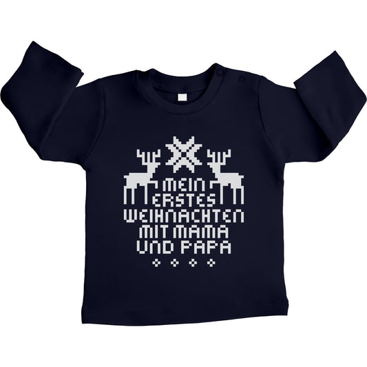 Mein Erstes Weihnachten Mit Mama und Papa Unisex Baby Langarmshirt Gr. 66-93
