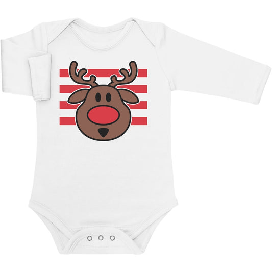 Rudolph Rentier Rote Nase Weihnachten Baby Langarm Body