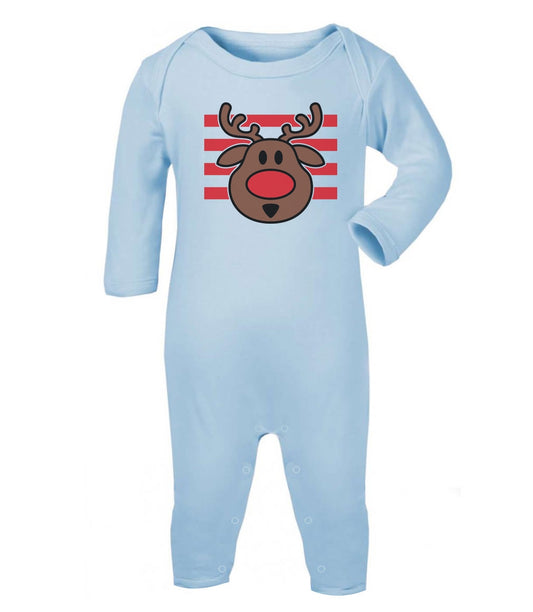 Rudolph Rentier Rote Nase Weihnachten Baby Strampler Strampelanzug
