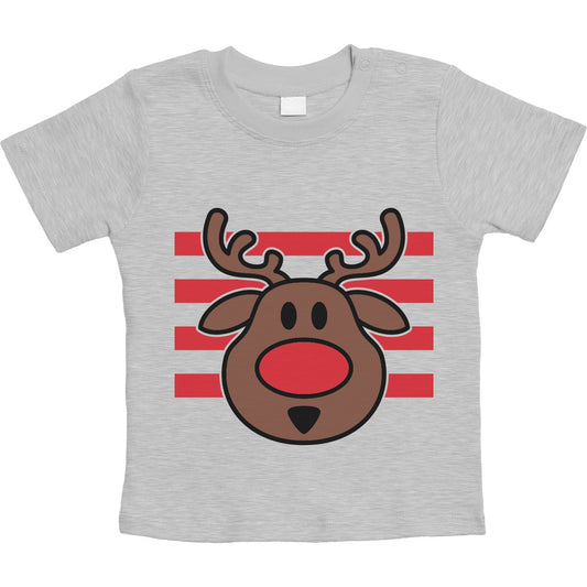 Rudolph Rentier Rote Nase Weihnachten Unisex Baby T-Shirt Gr. 66-93