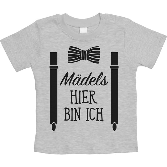 Mädels, Hier Bin Ich - Geschenk für Neugeborene Unisex Baby T-Shirt Gr. 66-93