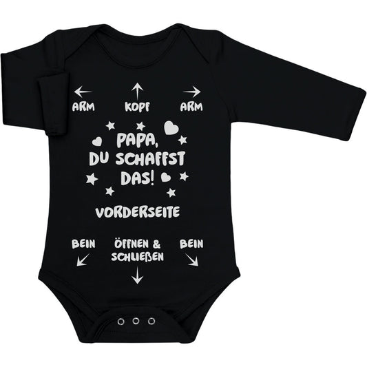 Papa Du Schaffst Das - Witziges Strampler Motiv für Vater Baby Langarm Body