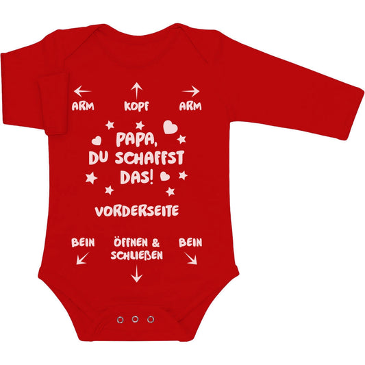 Papa Du Schaffst Das - Witziges Strampler Motiv für Vater Baby Langarm Body
