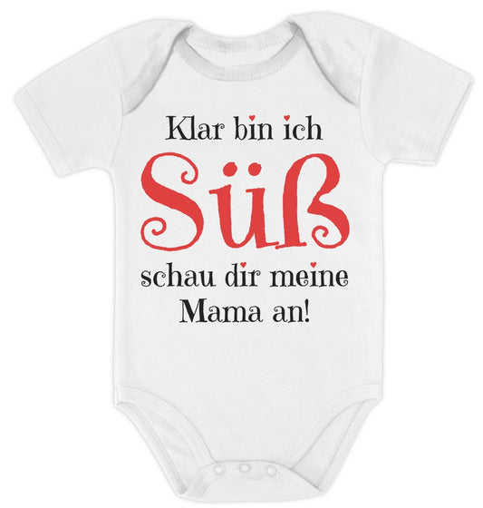 Mädchen - Klar bin ich Süß schau dir meine Mama an Baby Body Kurzarm-Body