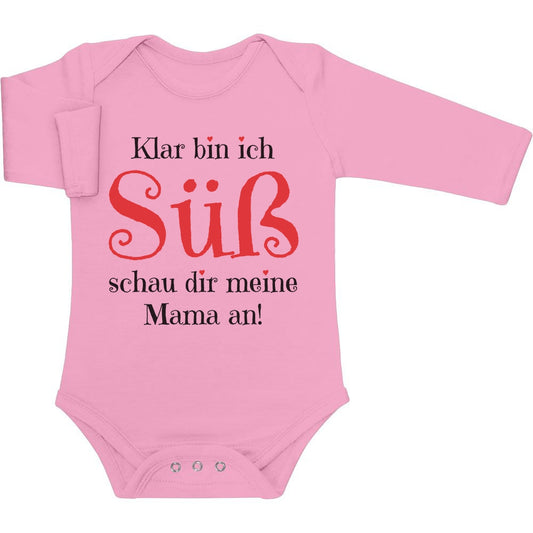 Mädchen Geschenk - Klar bin ich Süß schau dir meine Mama an Baby Langarm Body