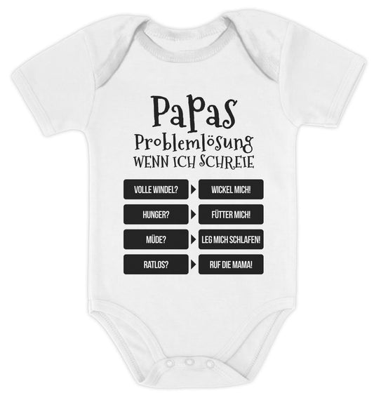 Vater Geschenk Papas Problemlösung Baby Body Kurzarm-Body