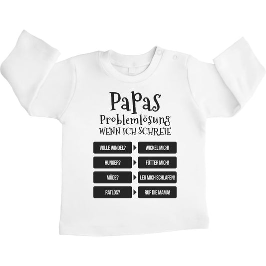 Vater Geschenk Papas Problemlösung Unisex Baby Langarmshirt Gr. 66-93