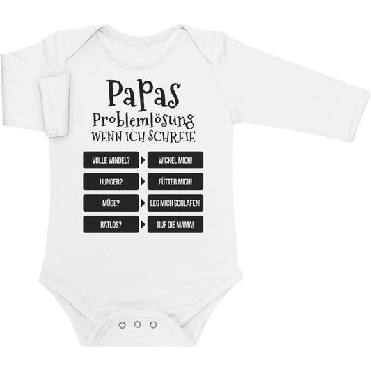 Vater Geschenk Papas Problemlösung Baby Langarm Body