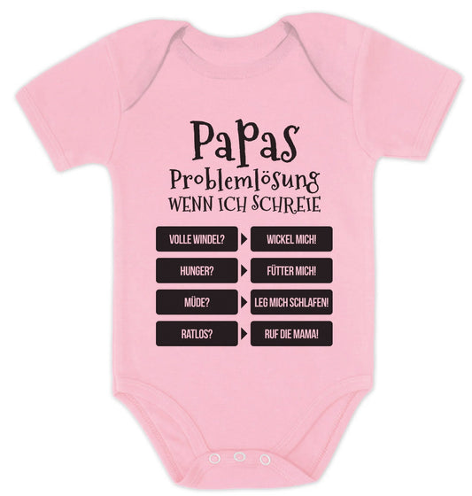 Vater Geschenk Papas Problemlösung Baby Body Kurzarm-Body