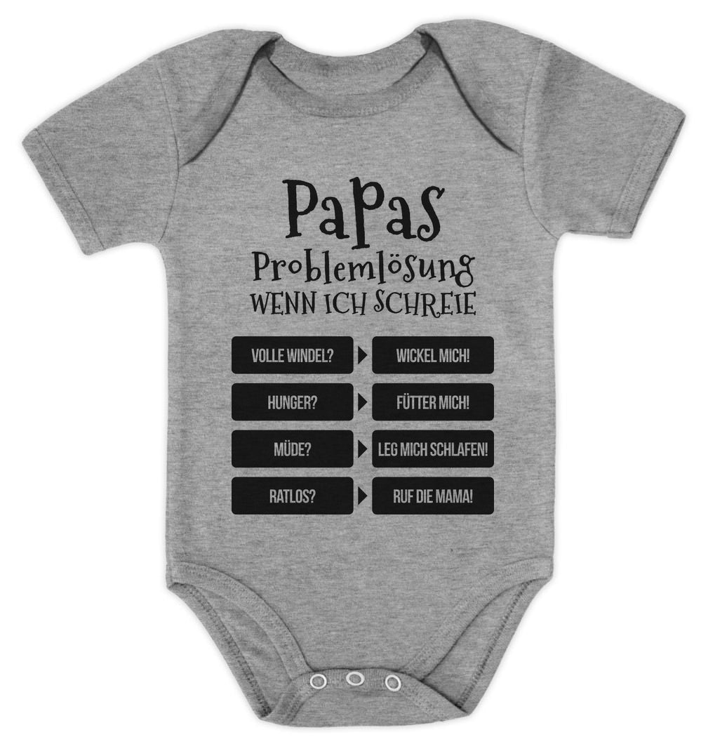 Vater Geschenk Papas Problemlösung Baby Body Kurzarm-Body