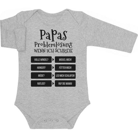 Vater Geschenk Papas Problemlösung Baby Langarm Body