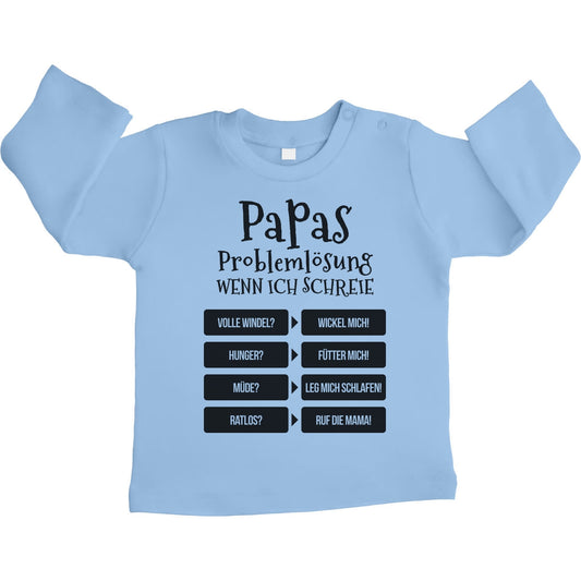 Vater Geschenk Papas Problemlösung Unisex Baby Langarmshirt Gr. 66-93