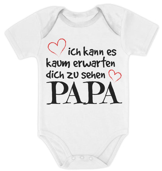 Ich Kann Es Kaum Erwarten Dich Zu Sehen Papa Baby Body Kurzarm-Body